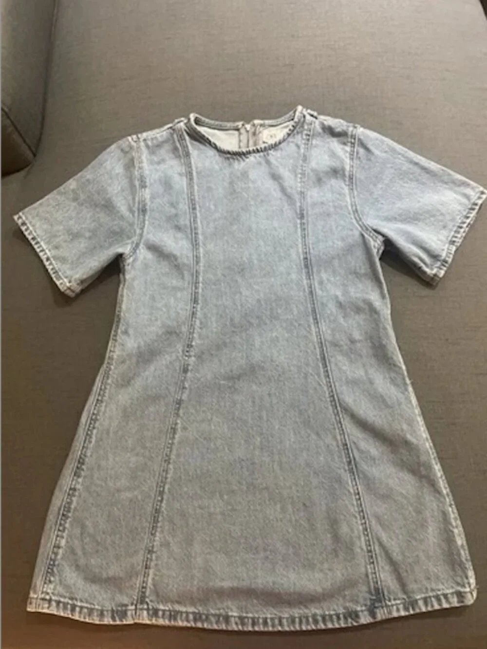 Zara Kids Girls Light Blue Denim Short Sleeve Dress SZ 9 Years